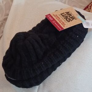 Muk Luks Black Knit Slipper Socks